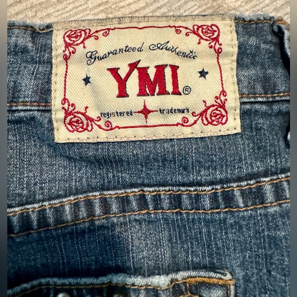 YMI Studded Pockets Blue Jean/Denim Mini Skirt. Size 13. Super cute & stretchy. - Picture 5 of 5